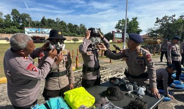 Batalyon B Pelopor Gelar Apel Pasukan dan Perlengkapan Karhutla